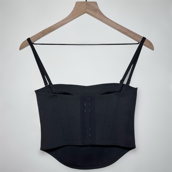 SKIMS Bonded Crop Corset in Onyx - Picture 2 of 7